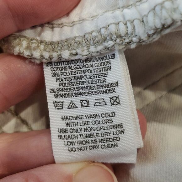 Free People Off-White & Gold Splatter Print Zip Ankle Crop Jeans Pants, Sz 29 - Picture 6 of 8